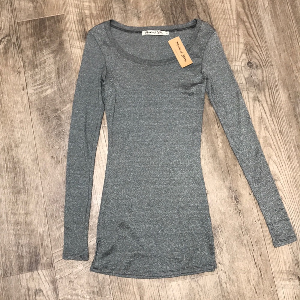 Michael Stars silver grey long sleeve shirt